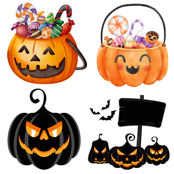  Hình bí ngô Halloween vector cho trang trí