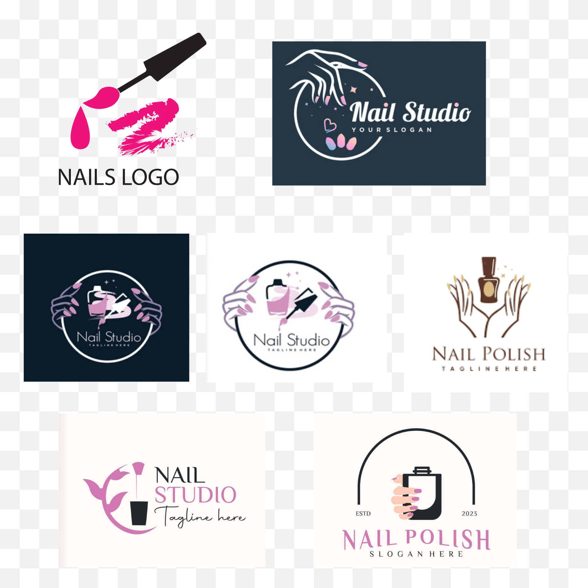 Mẫu kiểu chữ Nails đa dạng cho thiết kế logo