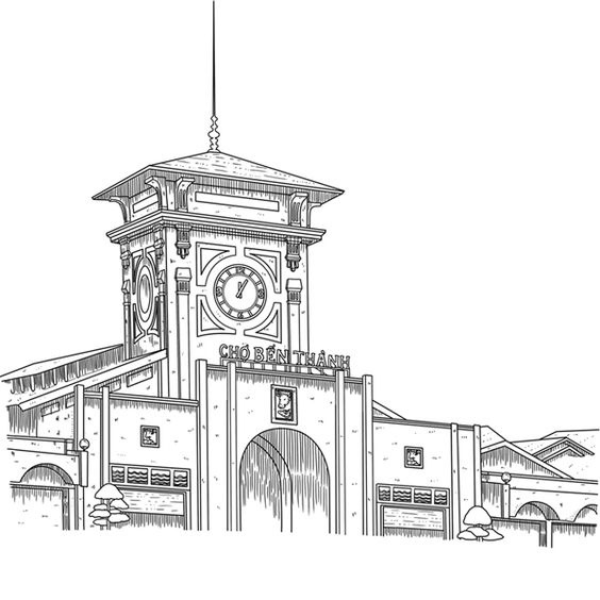 Chợ Bến THành vector