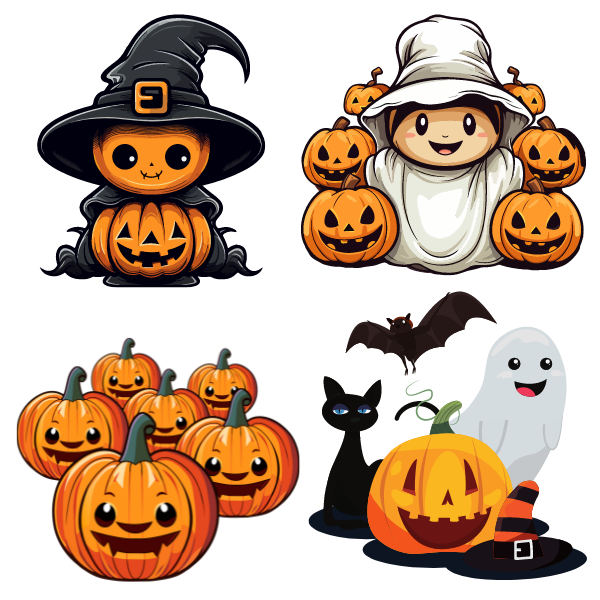 Hình bí ngô Halloween vector cho trang trí