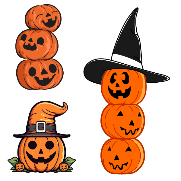  Hình bí ngô Halloween vector cho trang trí