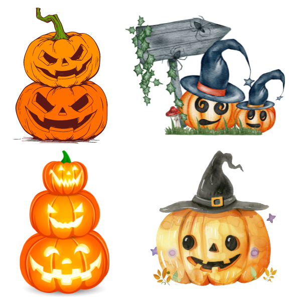  Hình bí ngô Halloween vector cho trang trí